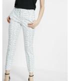 Express Mid Rise Eyelet Print Columnist Ankle Pant