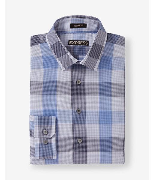Express Mens Modern Fit Optical Check Dress