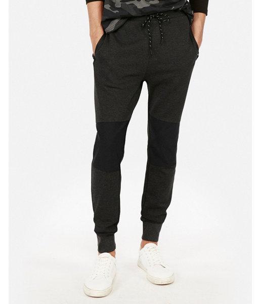 Express Mens Solid Blocked Knee Jogger Pant