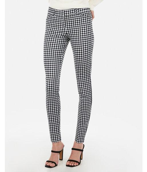 Express Womens Mid Rise Skinny Printed Ponte Pant
