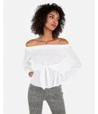 Express Womens Off The Shoulder Tie Waist Top
