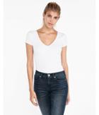Express Womens Express One Eleven Modern Rib Double V Tee