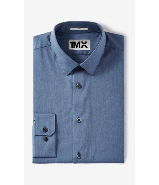 Express Men's Dress Shirts Tall Fitted Heathered
