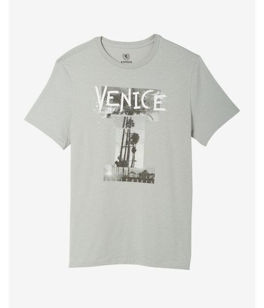 Express Venice Beach Palm Trees Crew Neck Graphic Tee