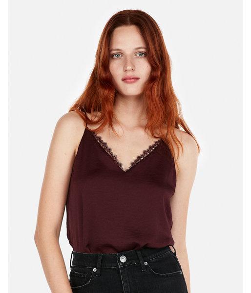 Express Womens Lace-trim Downtown Cami
