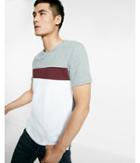 Express Striped Chest Crew Neck Tee