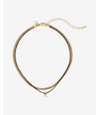 Express Womens Gold And Black Block K Initial Choker Necklace