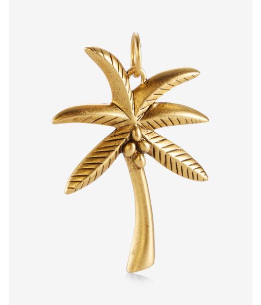 Express Womens Sequin Matte Gold Palm Tree Charm