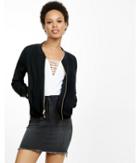Express Womens Black Fitted Bomber Jacket