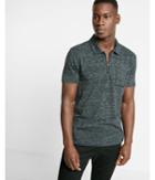 Express Marled Jersey Zip Front Polo