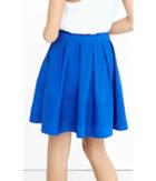 Express Women's Skirts Blue High Waisted Pleated