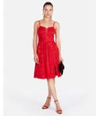 Express Womens Lace-up Front Fit And Flare Dress