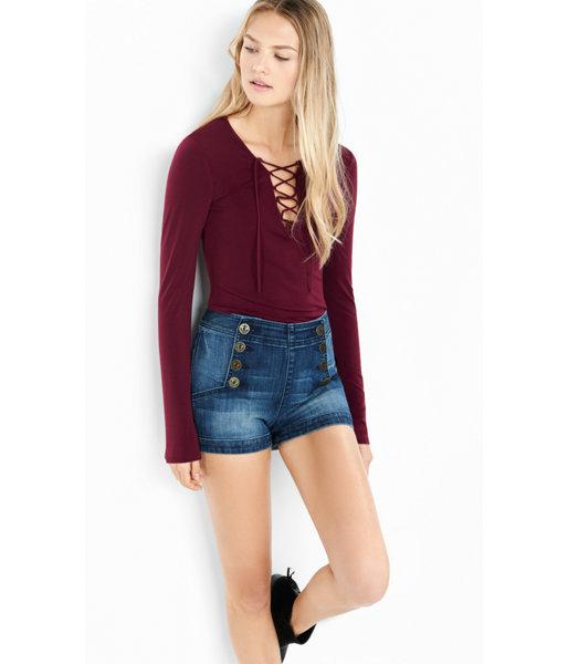 Express Women's Shorts High Waisted Stretch Denim