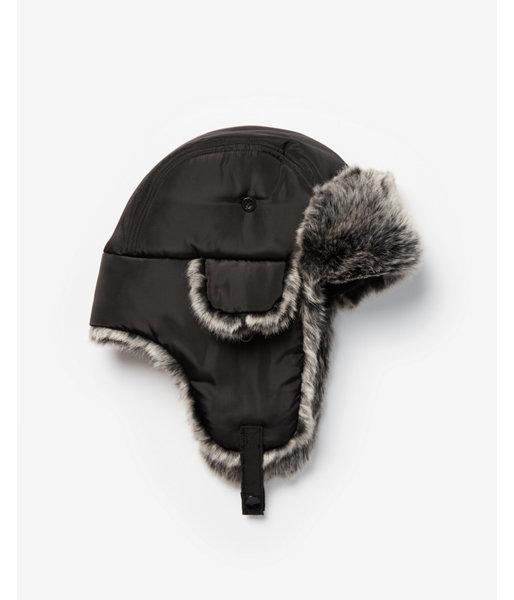 Express Mens Faux Fur Trim Trapper Hat