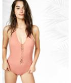 Express Womens Lace-up One-piece