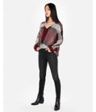Express Womens Plaid Flannel Deep V-neck Top