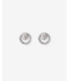 Express Womens Cubic Zirconia Double Circle Post Back Earrings