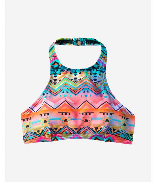 Express Womens Printed High Neck Halter Bikini