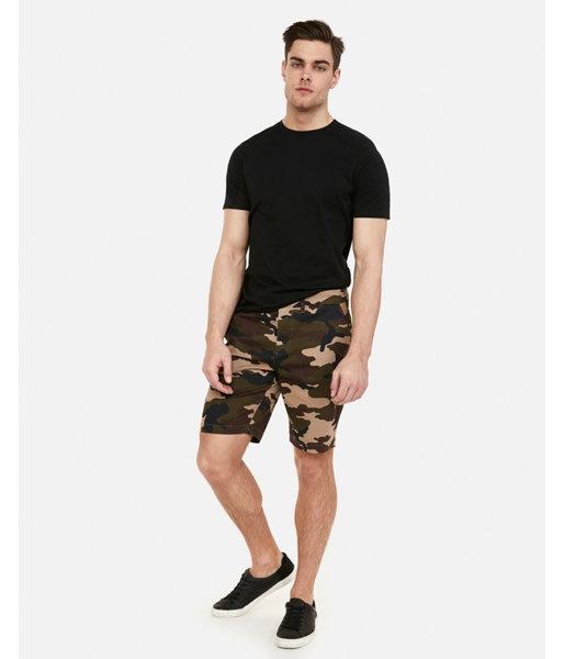 Express Mens Slim 9 Inch Camo Flat Front Hyper
