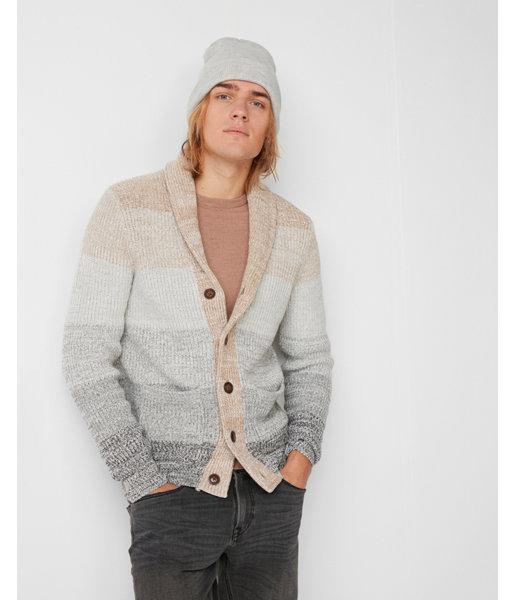Express Mens Shawl Collar Ombre Cardigan