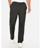 Express Mens Dark Gray Plaid Wide Leg Dress Pants