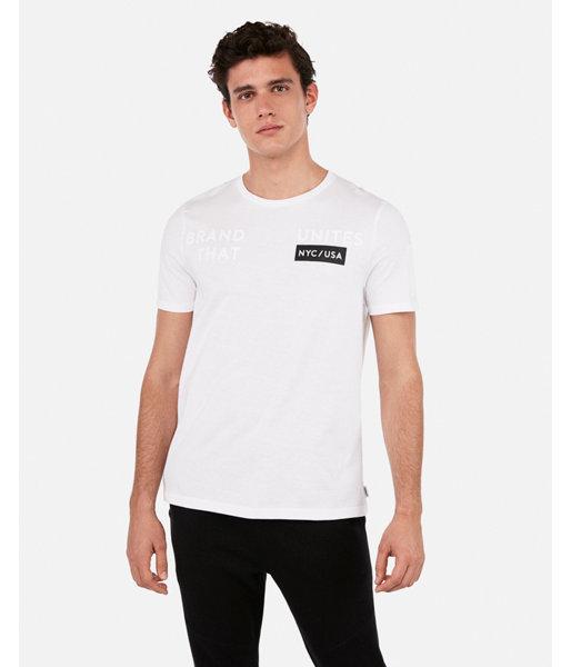 Express Mens Brand That Unites Raised Graphic Crew Neck Tee