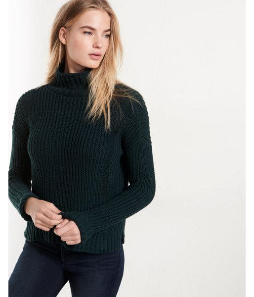 Express Shaker Knit Funnel Neck Pullover