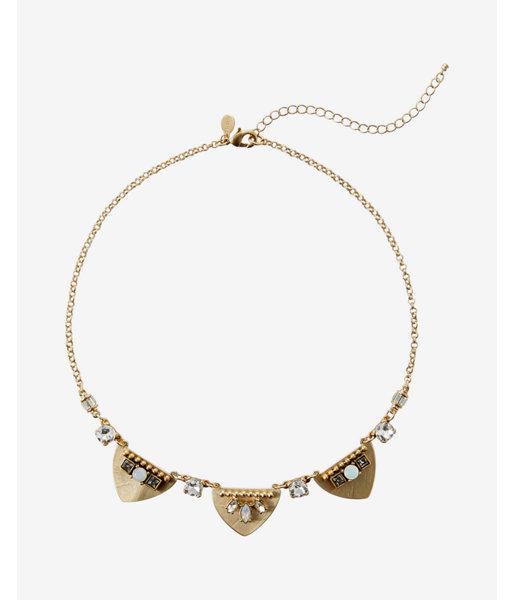 Express Womens Mixed Stone Statement Necklace