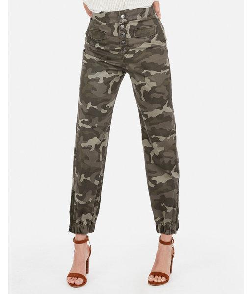 Express Womens Super High Waisted Camo Ankle Jogger Pant