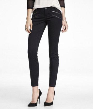 Womens Brushed Sateen Hip Zip Ankle Pant