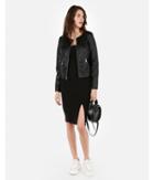 Express Womens Faux Leather Zip Jacket