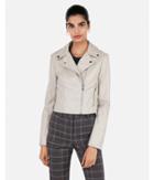 Express Womens Faux Leather Cropped Zip