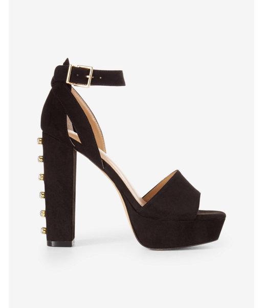 Express Womens Crystal Embellished Platform Heel