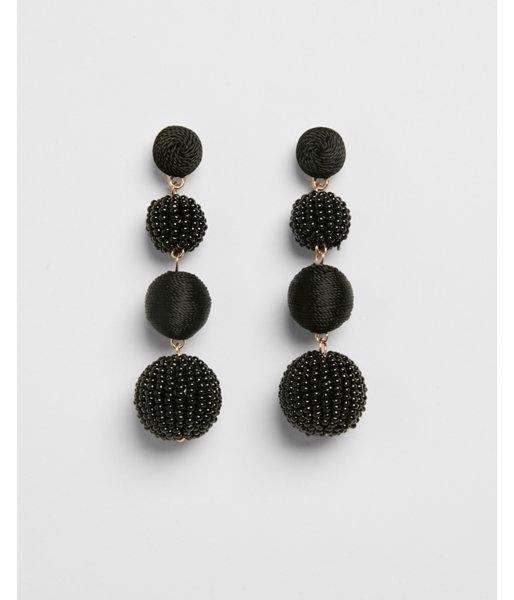 Express Womens Linear Mixed Bead Ball Drop Earrings
