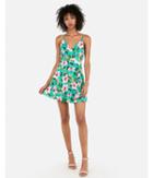 Express Womens Floral Surplice Front Fit And Flare Dress