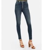 Express Womens Express Womens High Waisted Denim Perfect Button Fly Stretch+ Ankle