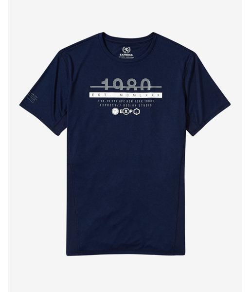 Express Mens Dark Blue Express Tech Graphic T-shirt