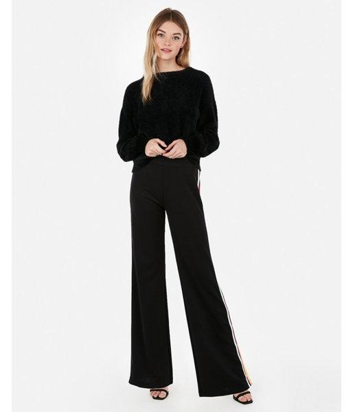 Express Womens Fuzzy Balloon Sleeve Pullover