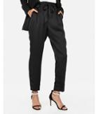 Express Womens High Waisted Satin Paperbag Ankle Pant