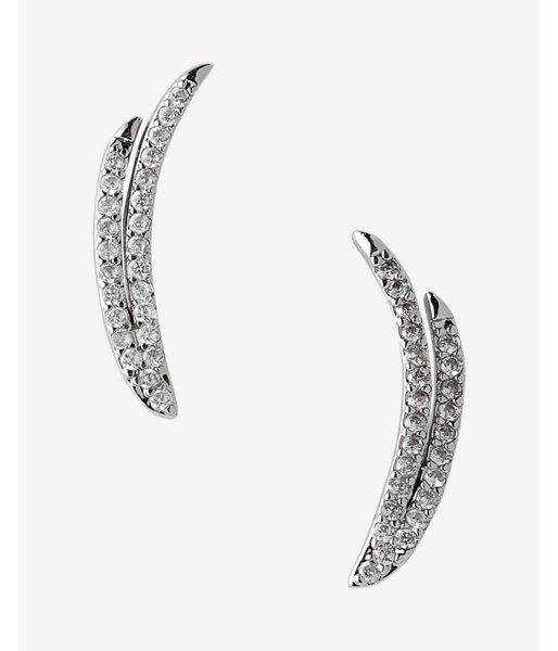 Express Womens Embellished Double Line Crawler Earrings