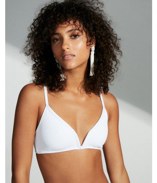 Express Womens Ribbed V-wire Bikini Top