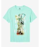 Express Mens Mint Eat Beach Sleep Repeat Graphic T-shirt