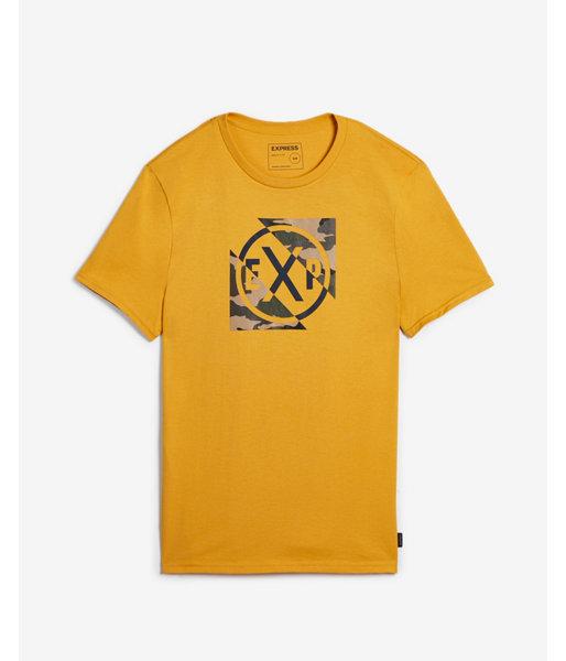 Express Mens Exp Cross Camo Logo Crew Neck Graphic Tee