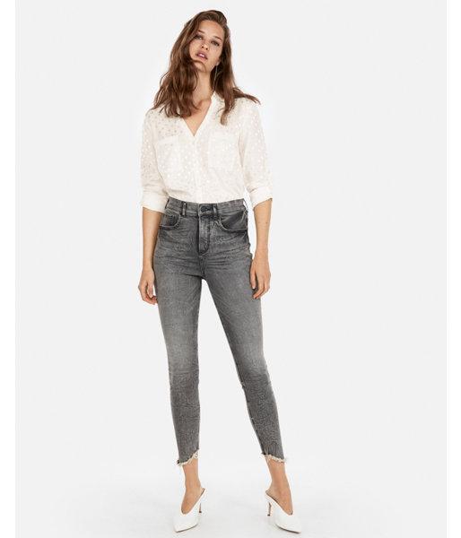 Express Womens Petite Slim Fit Jacquard Dot Portofino