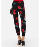 Express Womens Mid Rise Floral Print Jogger Pant