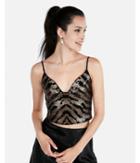 Express Womens Sequin Cropped Cami
