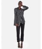 Express Womens Striped Tie Front One Pocket