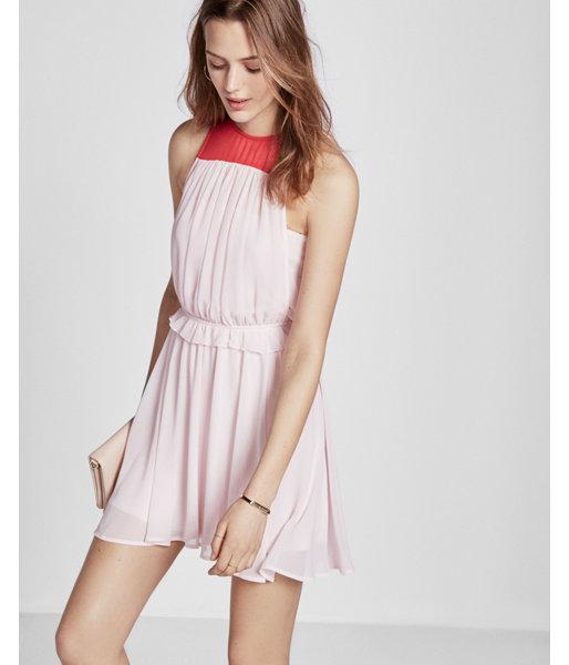 Express Womens Color Blocked Sleeveless Dress