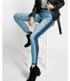 Express Womens Express Womens High Waisted Contrast Panel Stretch Ankle Jean