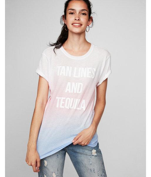 Express Womens Tan Lines And Tequila Boyfriend Tee